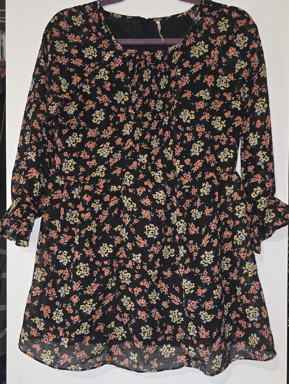 Free People Black And Floral Dress